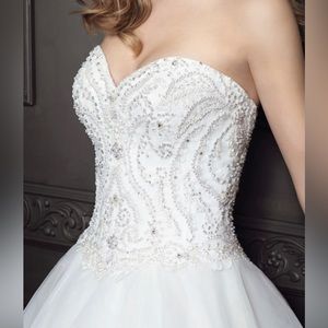 Kenneth Wilson Ela Rosa Princess Wedding Dress, Cathedral Veil & Bradley M Shoes